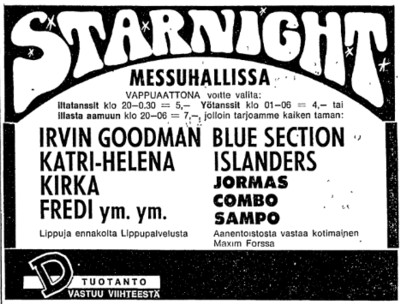 Ad from Helsingin Sanomat 26.04.68