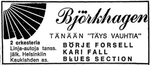 Advert from Helsingin Sanomat 15.06.68