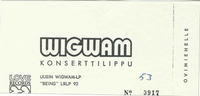 Ticket for Jyvskyl gig 30.01.1975