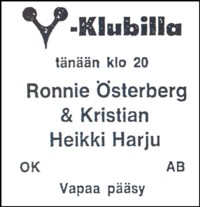 Advert from Helsingin Sanomat 21.01.69
