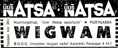 Advert from Helsingin Sanomat