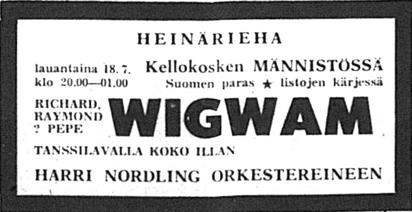 Advert for Mnnist 18.07.70