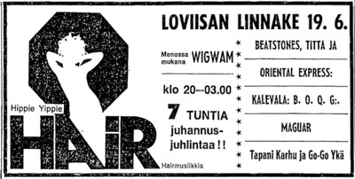 Advert for Loviisa 19.06.70