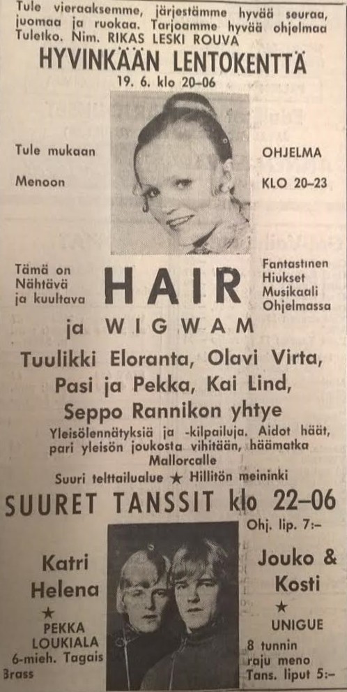 Advert for Hyvink 19.06.70