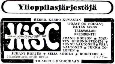 Advert from Helsingin Sanomat 27.06.69